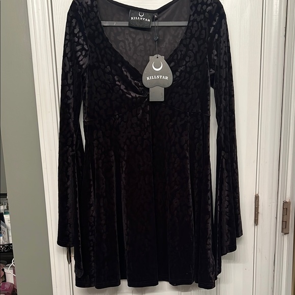 Killstar Black Velvet Dress - Picture 2 of 5
